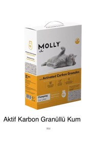 Molly Kokusuz Topaklanan Kalın Taneli Aktif Karbonlu Bentonit Kedi Kumu 10 lt