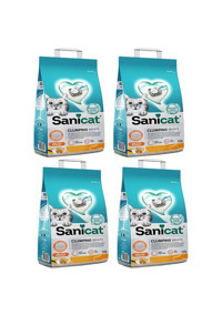 Sanicat Vanilya ve Mandalina Kokulu Topaklanan İnce Taneli Bentonit Kedi Kumu 4x10 lt