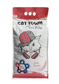 Cat Town Bebek Pudrası Kokulu Topaklanan İnce Taneli Bentonit Kedi Kumu 10 lt
