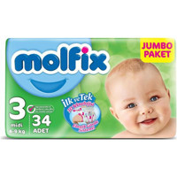 Molfix 3 Numara Cırtlı Bebek Bezi 34 Adet