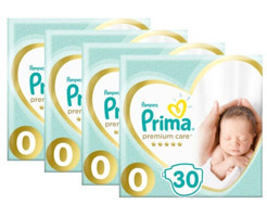 Prima Premium Care Prematüre Göbek Oyuntulu Cırtlı Bebek Bezi 4x30 Adet