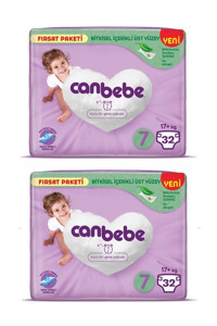 Canbebe 7 Numara Cırtlı Bebek Bezi 2x32 Adet