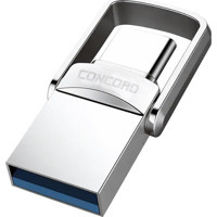 Concord C-OTGT32 Mini Çift Taraflı USB 3.0 Type C-Type A 32 GB Flash Bellek Metal