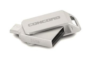 Concord C-OTG8 Çift Taraflı USB 2.0 Micro USB 8 GB Flash Bellek Metal