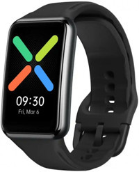Oppo Watch Free Su Geçirmez 46 mm Silikon Kordon Dikdörtgen Unisex Akıllı Saat Siyah