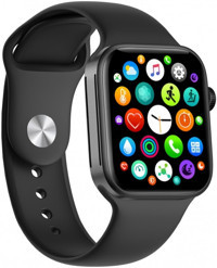 S-link Watch Seven Plus Su Geçirmez Silikon Kordon Kare Tansiyon Ölçen Unisex Akıllı Saat Siyah