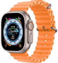 Winex GS8 Ultra Su Geçirmez Silikon Kordon Kare Unisex Akıllı Saat Turuncu