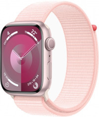 Apple Watch Series 9 Apple Uyumlu WatchOS Su Geçirmez 45 mm Örgü Kordon Kare Unisex Akıllı Saat Pembe