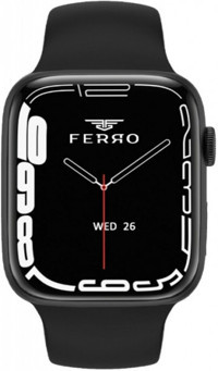 Ferro Watch 8 (FSW1108) Silikon Kordon Kare Tansiyon Ölçen Unisex Akıllı Saat Siyah