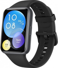 Huawei Watch Fit 2 Active Su Geçirmez 46 mm Silikon Kordon Dikdörtgen Unisex Akıllı Saat Siyah