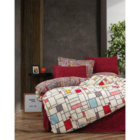 Cotton Box Modern Ranforce Dört Mevsim 160 x 220 cm Modern Tek Kişilik Nevresim Takımı Bordo