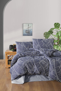 Mulberry Pamuk Polyester Dört Mevsim 160 x 220 cm Desenli Tek Kişilik Nevresim Takımı Gri