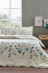 Özdilek Ranforce Kışlık 160 x 220 cm Çiçekli Tek Kişilik Nevresim Takımı Bej