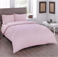 Taç Pamuk Dört Mevsim 160 x 220 cm Düz Tek Kişilik Nevresim Takımı Pembe