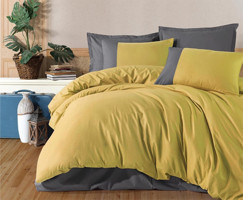 Clasy Ranforce Kışlık 160 x 220 cm Modern Tek Kişilik Nevresim Takımı Yeşil