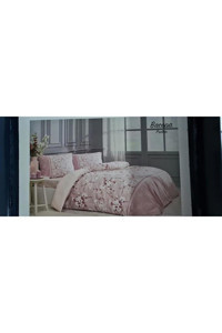 Özdilek Pamuk Polyester Kışlık 160 x 220 cm Şal Desen Tek Kişilik Nevresim Takımı Pudra