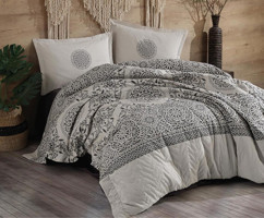 Clasy Pamuk Dört Mevsim 180 x 230 cm Modern Tek Kişilik Nevresim Takımı Antrasit