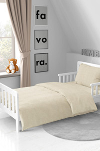 Favora Ranforce Dört Mevsim 160 x 220 cm Düz Tek Kişilik Nevresim Takımı Bej