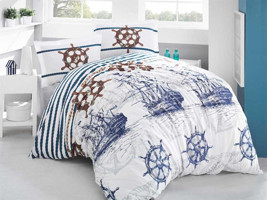 Clasy Ranforce Dört Mevsim 160 x 220 cm Deniz Tek Kişilik Nevresim Takımı Bej