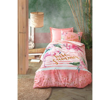 Cotton Box Ranforce Kışlık 160 x 220 cm Flamingo Tek Kişilik Nevresim Takımı Pembe