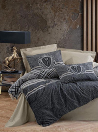 Cotton Box Ranforce Dört Mevsim 200 x 220 cm Ekoseli Çift Kişilik Nevresim Takımı Bej