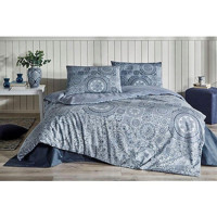 Özdilek Pamuk Polyester Kışlık 200 x 220 cm Desenli Çift Kişilik Nevresim Takımı Mavi