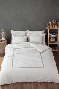 Ecocotton Pamuk Saten Dört Mevsim 200 x 220 cm Modern Çift Kişilik Nevresim Takımı Yeşil