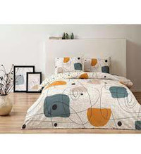Taç Ranforce Kışlık 200 x 220 cm Modern Çift Kişilik Nevresim Takımı Hardal