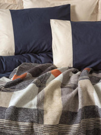 Cotton Box Pamuk Dört Mevsim 200 x 220 cm Battaniyeli Düz Çift Kişilik Nevresim Takımı Lacivert