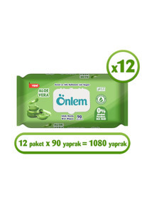 Önlem Aloe Vera 90 Yaprak 12'li Paket Islak Mendil