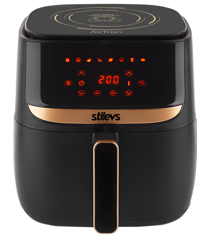Stilevs Airtron AF-600 Airfryer 5.7 lt Tek Hazneli Led Ekranlı Sıcak Hava Fritözü Siyah