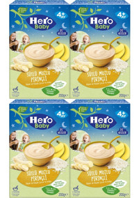 Hero Baby Gece Tahıllı Meyveli Pirinçli Kaşık Maması 4x200 gr
