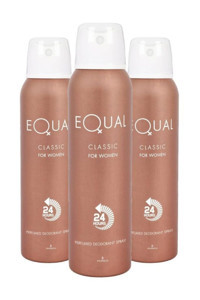 Equal Classic Pudrasız Ter Önleyici Sprey Kadın Deodorant 3x150 ml
