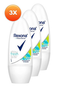 Rexona Stay Fresh Pudrasız Ter Önleyici Antiperspirant Roll-On Kadın Deodorant 3x50 ml