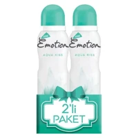 Emotion Aqua Kiss Pudrasız Sprey Kadın Deodorant 2x150 ml