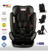 Holmer Kids Aero Isofixli 360 Derece Dönen 0-36 kg Adac Sertifikalı Yatabilen Çift Yönlü Oto Koltuğu Siyah
