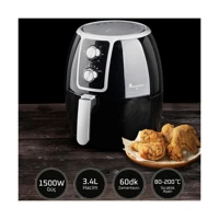 Master Pro By CarloCracco SErisi 9177 Airfryer 3.4 lt Tek Hazneli Izgara Yapan Led Ekranlı Yağsız Sıcak Hava Fritözü Siyah