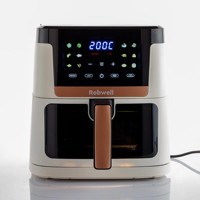 Robwell SR81 Airfryer 7 lt Tek Hazneli Izgara Yapan Led Ekranlı Yağsız Sıcak Hava Fritözü Beyaz
