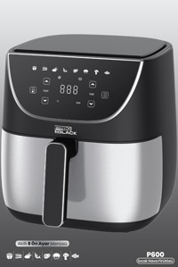 Problack P600 Airfryer 5.7 lt Tek Hazneli Led Ekranlı Yağsız Sıcak Hava Fritözü Siyah