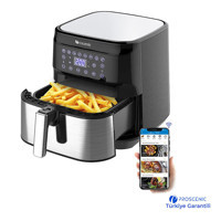 Proscenic T21 Airfryer 5.5 lt Tek Hazneli Izgara Yapan Led Ekranlı Yağsız Sıcak Hava Fritözü Siyah