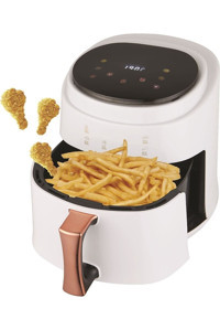 Hiking HAF-507 Airfryer 8 lt Tek Hazneli Led Ekranlı Yağsız Sıcak Hava Fritözü Beyaz