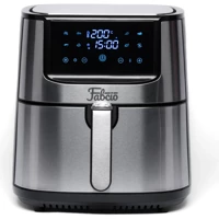 Fabcio Uno Smart Airfryer 6 lt Tek Hazneli Izgara Yapan Led Ekranlı Yağsız Sıcak Hava Fritözü Gri