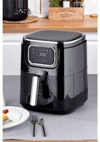 Taç 7858 Airfryer 5.5 lt Tek Hazneli Led Ekranlı Yağsız Sıcak Hava Fritözü Siyah