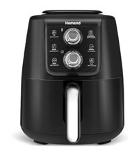 Homend 2509H Airfryer 4 lt Tek Hazneli Yağsız Sıcak Hava Fritözü Siyah