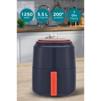 Kumtel HAF-09 Airfryer 5.5 lt Tek Hazneli Yağsız Sıcak Hava Fritözü Lacivert