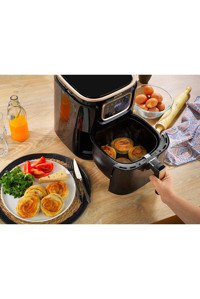 Onvo Ovry04 Airfryer 5.5 lt Tek Hazneli Led Ekranlı Yağsız Sıcak Hava Fritözü Beyaz