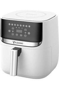 Yasomi Y55 Airfryer 6 lt Tek Hazneli Izgara Yapan Led Ekranlı Yağsız Sıcak Hava Fritözü Beyaz
