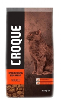 Croque Tavuklu Kısırlaştırılmış Tahıllı Yetişkin Kuru Kedi Maması 1.5 kg