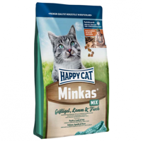 Happy Cat Minkas Mix Balıklı Kümes Hayvanlı Kuzu Etli Tavuklu Kısırlaştırılmış Tahıllı Yetişkin Kuru Kedi Maması 4 kg