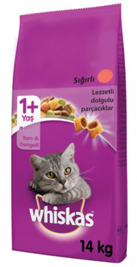 Whiskas Sığır Etli Tahıllı Yetişkin Kuru Kedi Maması 14 kg